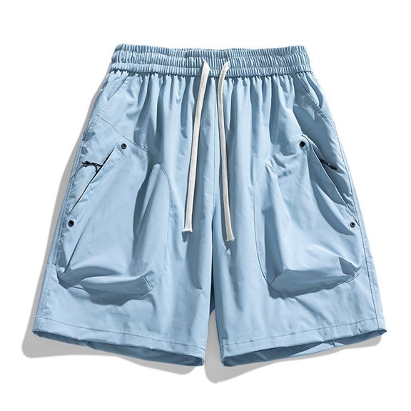 Only Moment Women's Drawstring Sweat Shorts Chemical Fiber Blends Summer Casual Wide Leg Loose High Waist Drawstring Dressy Shorts 2026 Beach Vacation Clothes Women Shorts Sky Blue,M