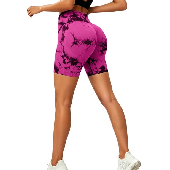 Only Moment Womens Casual Shorts Nylon,Spandex Floral Printed Shorts Ankle Pants Athletic Sweatpants Dress Business Slacks with 4 Pockets Yoga Shorts Hot Pink,S