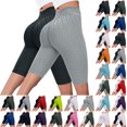 thumbnail image 1 of Only Moment Womens Drawstring Shorts Chemical Fiber Blends 2 Pockets 7/8 Athletic Pants with Drawstring for Golf Travel Casual Yoga Shorts with Pockets Pink,S, 1 of 3