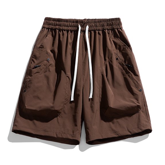 Only Moment Womens Lightweight Shorts Chemical Fiber Blends Quick Dry Lightweight Athletic Running Golf Summer Casual Shorts with Pockets Swim Shorts Brown,L