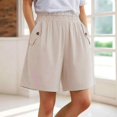 thumbnail image 1 of Only Moment Womens Shorts Chemical Fiber Blends High Waisted Wide Leg Knitted Wide Leg Soft Pajama Shorts Women Vacation Outfits Women's Shorts Light Yellow,XL, 1 of 8
