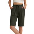 thumbnail image 1 of Only Moment Womens Shorts Polyester,Spandex,Cotton Hiking Cargo Bermuda Shorts Lightweight Knee Length Capris for Summer Travel Fishing Spandex Shorts Wowomen Dark Grey,XL, 1 of 8
