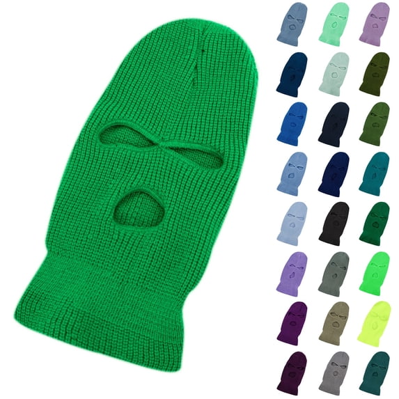 Only Moment Wool Fleece Lined Beanie Winter Hats for Men Women A Three Hole Mask Winter Knit Ski Hat acrylic fibe Cuffed Thick Knitted Unisex Winter Hat Beanies Skull Cap One Size