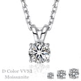 thumbnail image 1 of MomentWish 0.5 Carat Round Cut Moissanite Solitaire Pendant Necklace 925 Sterling Silver Christmas Anniversaries Jewelry Gift for Women, 1 of 11