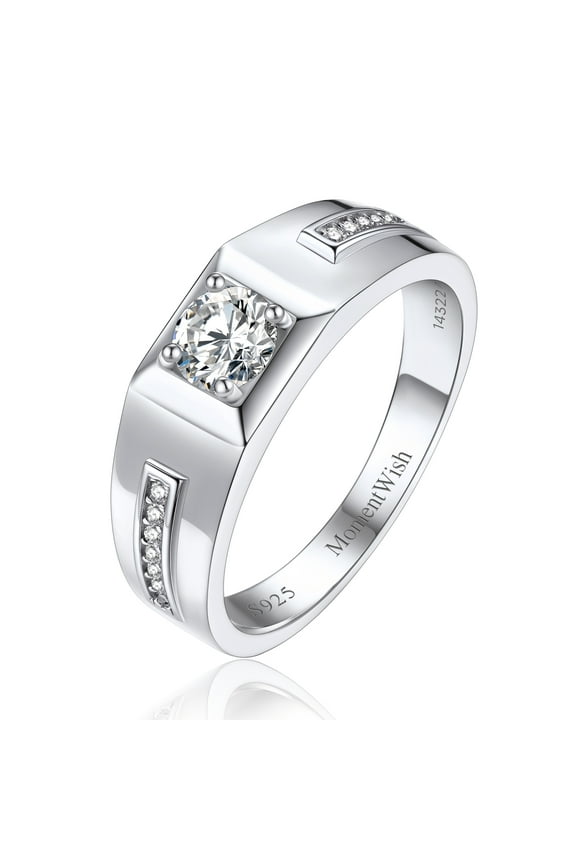 0.5Carat Moissanite D Color VVS1 Simulated Diamond Engagement Wedding Rings For Women Men 925 Sterling Silver Ring Size9