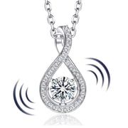 MomentWish 0.5Carat Moissanite Infinity Dance Necklace for Women Simulated Diamond Sterling Silver Pendant Necklace Wedding Gifts