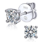 MomentWish 0.6 Carat Moissanite Stud Earrings 925 Sterling Silver Anniversary Birthday Christmas Mothers Day Gift for Women