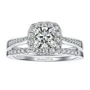 MomentWish 1.45 Ct Moissanite Wedding Ring Set for Women Bridal Sets S925 Sterling Silver