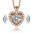 thumbnail image 1 of MomentWish 1 Carat Moissanite Dance Necklace for Women 14K Rose Gold Plated for Valentine's Day Gift, 1 of 8