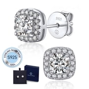 MomentWish 1 Carat Moissanite Stud Earrings for Women 925 Sterling Silver Earrings for Christmas Valentine Mothers Day Gift