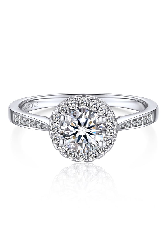 1 Carat Round Cut Moissanite Engagement Ring for Women,Simulated Diamond Wedding Rings Birthday Valentines Day Jewelry Gifts-Size8.5