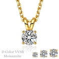 thumbnail image 1 of MomentWish 14K Gold Plated 0.5 Carat Round Cut Moissanite Solitaire Pendant Necklace for Women Christmas Anniversaries Jewelry Gift, 1 of 11