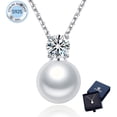 thumbnail image 1 of MomentWish Pearl Necklace for Women 1 Carat Simulated Diamond Heart Pendant Birthday Valentines Day Jewelry Gifts, 1 of 11