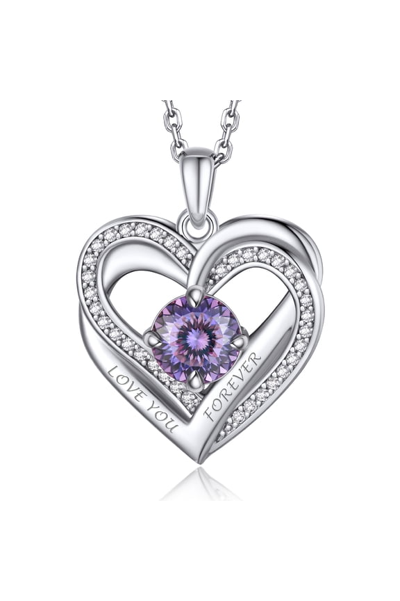 1Carat D Color VVS1 Moissanite Pendant Necklace June Birthstone Necklace Sterling Silver Jewelry Gifts for Women Mom
