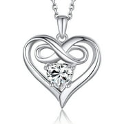 MomentWish 1Carat Moissanite Heart Pendant Necklace for Women 925 Sterling Silver Valentines Day Wedding Anniversary Jewelry Gifts