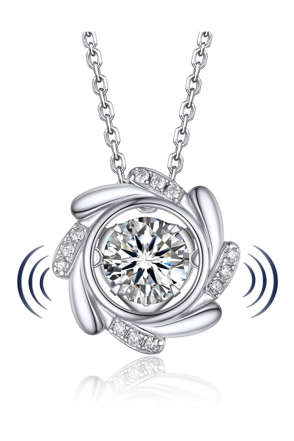 1Carat Moissanite Necklace for Women 925 Sterling Silver Dance Necklace, Birthday Anniversary Christmas Gifts