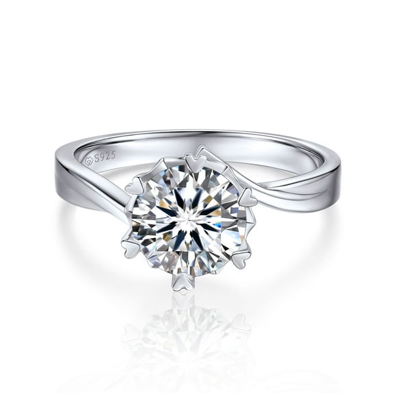 MomentWish 2 Carat Simulated Diamond Engagement Wedding Rings for Women,Solitaire Moissanite Promise Rings-Size4.5