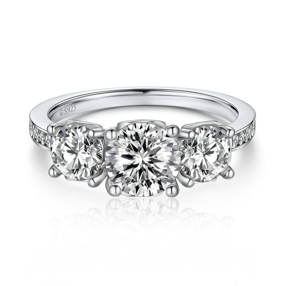 MomentWish 2 Carat Moissanite Engagement Rings for Women,D Color VVS1 Simulated Diamond Promise Ring 925 Sterling Silver for Wedding Anniversary-Size7