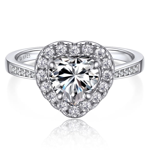 MomentWish 1Carat Simulated Diamond Engagement Ring Bridal Ring Anniversary Valentines Day Jewelry Gifts for Her Mom Wife Girlfriend-Size7