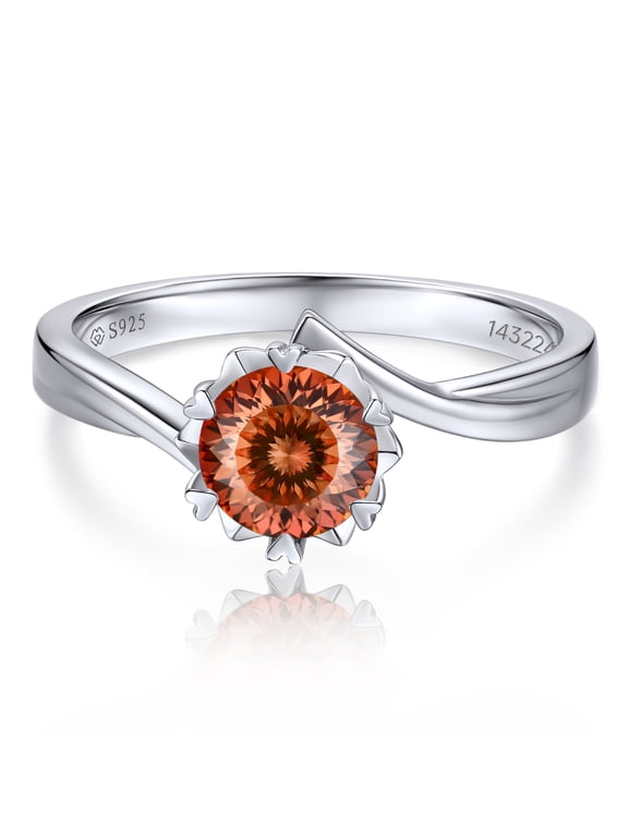 Anniversary Ring for Women, 1Carat Moissanite Wedding Ring S925 Sterling Silver, July Birthstone Rings for Birthday Gift