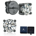 thumbnail image 1 of MomentWish Black Moissanite Stud Earrings for Men Women 1 Carat Simulated Diamond Earrings for Anniversary, Christmas, 1 of 9