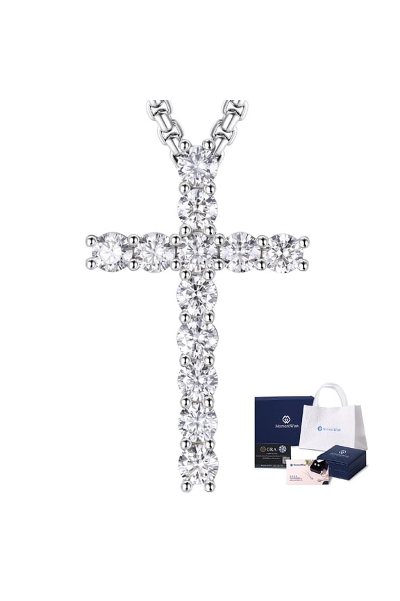 Cross Necklace for Women,Christmas Anniversary Gifts,3.6 Carat Simulated Diamond Cross Pendant 925 Sterling Silver