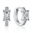 thumbnail image 1 of MomentWish Earrings for Women, Moissanite Jewerly Gifts for Her, Simulated Diamond 925 Sterling Silver Hoop Earrings, 1 of 8