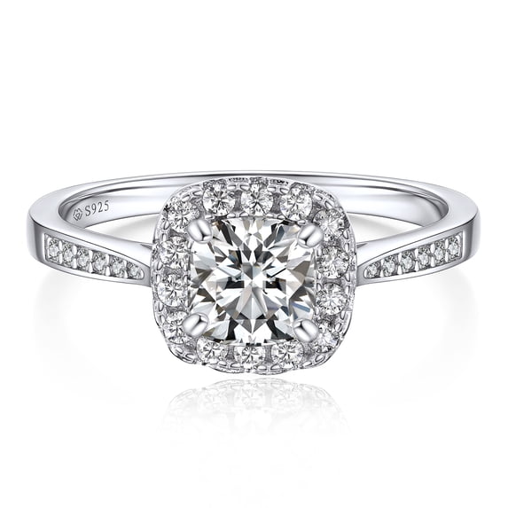 MomentWish Engagement Ring for Women 1 Carat Moissanite Promise Rings 925 Sterling Silver Anniversary Christmas Valentines Day Gifts-Size9.5
