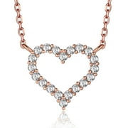 MOMENTWISH Heart Necklace, 0.6Carat Moissanite Love Necklace for Women, D Color VVS1 Moissanite 925 Sterling Silver Necklace Wedding Birthday Gifts for Her