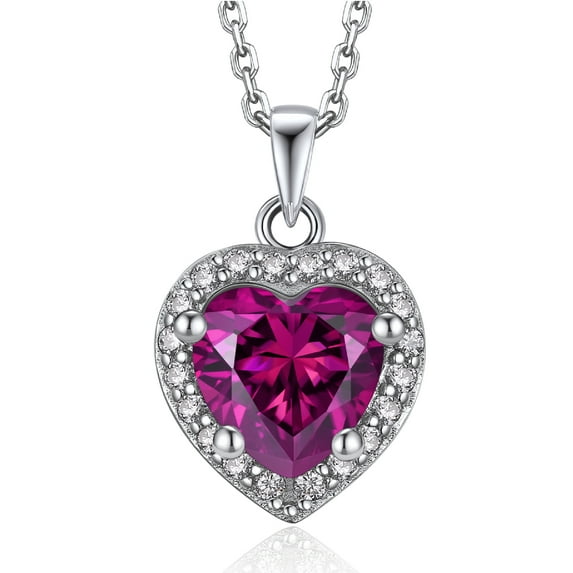 MomentWish Heart Necklace 1Carat Moissanite Pendent, 925 Sterling Silver Dance Necklace for Anniversary Valentines Gift