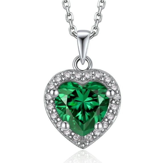 MomentWish Heart Necklace 1Carat Moissanite Pendent, 925 Sterling Silver Dance Necklace for Anniversary Valentines Gift