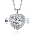 thumbnail image 1 of MomentWish Heart Necklace for Women, 1 Carat Moissanite Dance Pendent 925 Sterling Silver Gift for Anniversary Christmas Valentines, 1 of 9