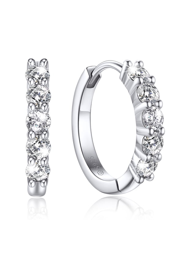Moissanite Hoop Earrings, 1Carat D Color VVS1 Simulated Diamond Huggie Earrings, Anniversary, Valentine's Day, Christmas Gifts for Women
