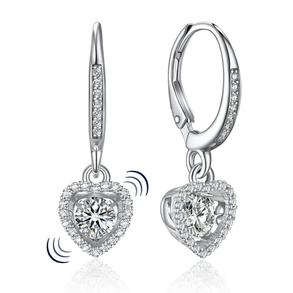 MomentWish Moissanite Huggie Earrings for Women,D Color VVS1 Simulated Diamond 925 Sterling Silver Dangle Earrings