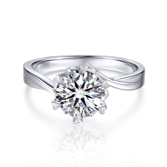 MomentWish 2 Carat Simulated Diamond Engagement Wedding Rings for Women,Solitaire Moissanite Promise Rings-Size9