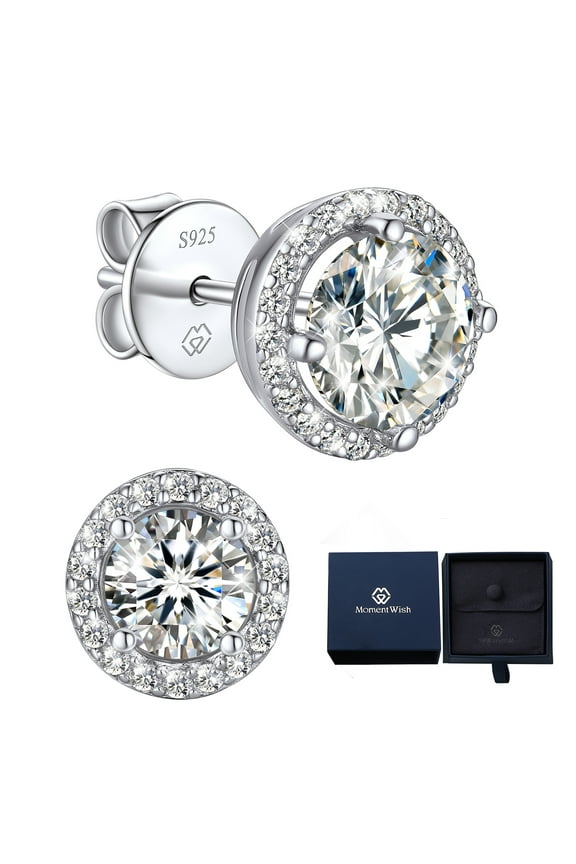 Moissanite Stud Earrings for Women 1ct D Color VVS1 Simulated Diamond Earrings Birthday Gift for Her