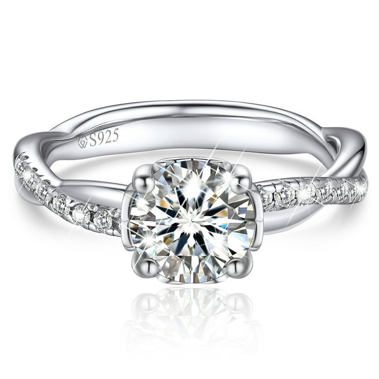 MomentWish Promise Ring for Women,1 Carat Moissanite Engagement