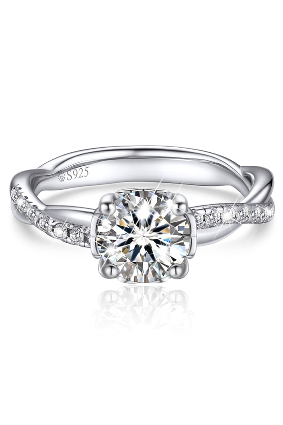 Promise Ring 1 Carat Moissanite Engagement Rings Anniversary Valentine's Day Gift for Women-Size 8