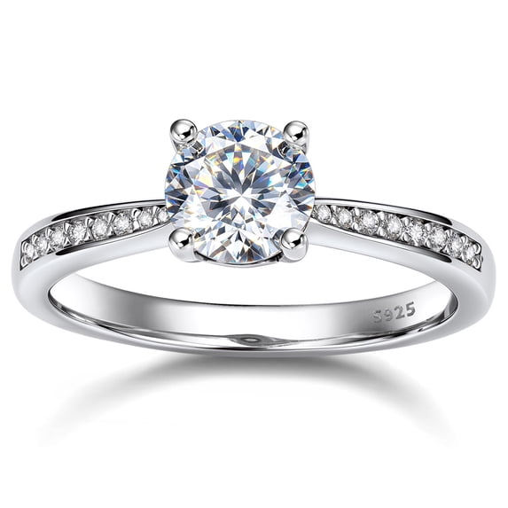 MomentWish Promise Rings for Women 1 Carat Moissanite Engagement Ring Sterling Silver Anniversaries Christmas Valentine's Day Gift Size8.5