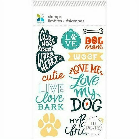 Momenta Dog Mom Cling Red Rubber Stamps Set of 10