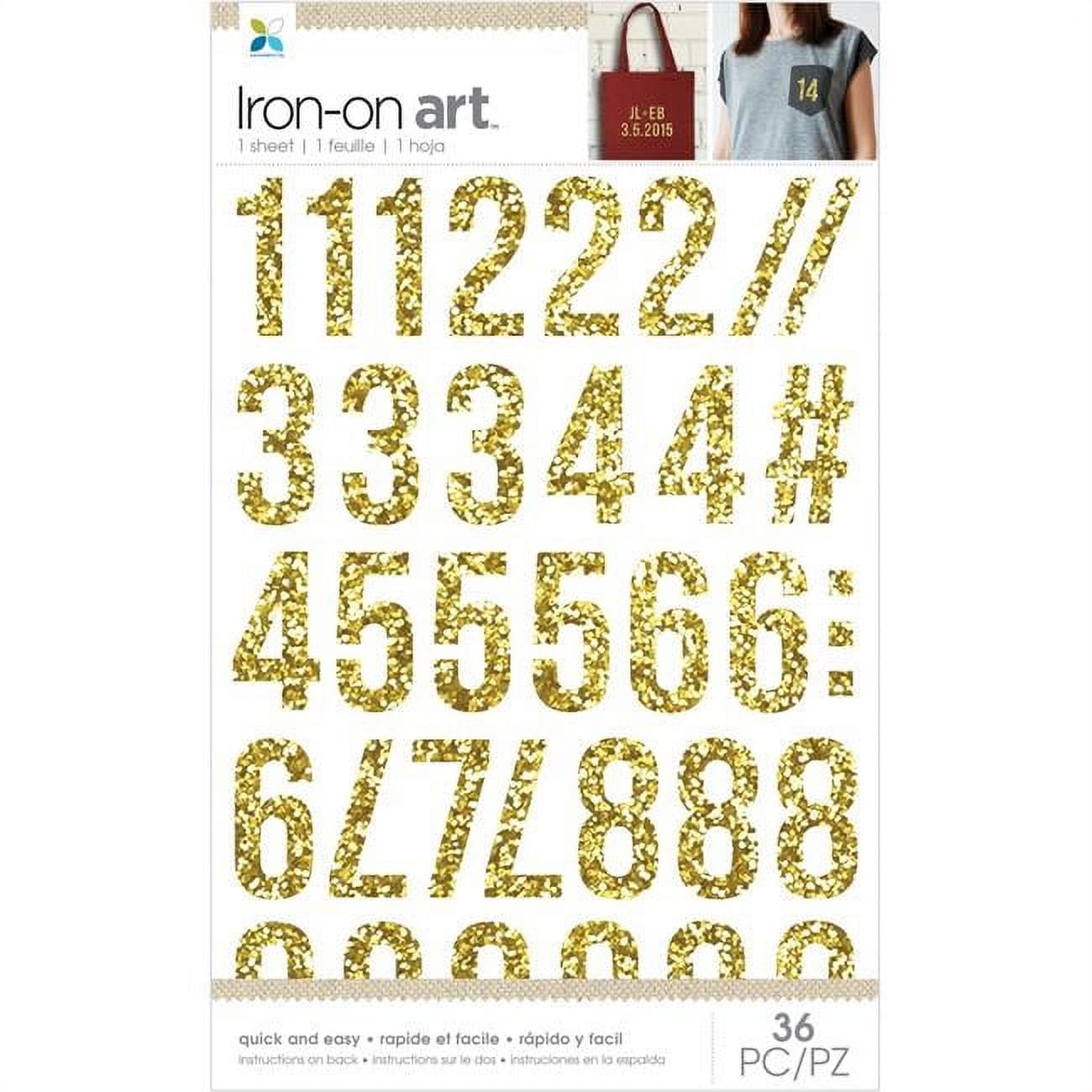 Momenta MIO34241 Momenta Iron-On Applique with Chunky Glitter - Gold  Numbers, 32 Piece 