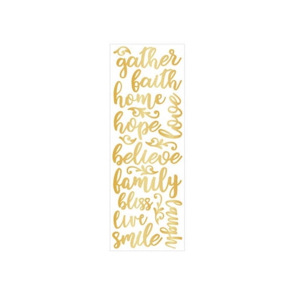 Momenta Puffy Gold Stickers with 17 Fath-Based Phrases Bulk Lot Case of 180 Crafts Craft Stickers