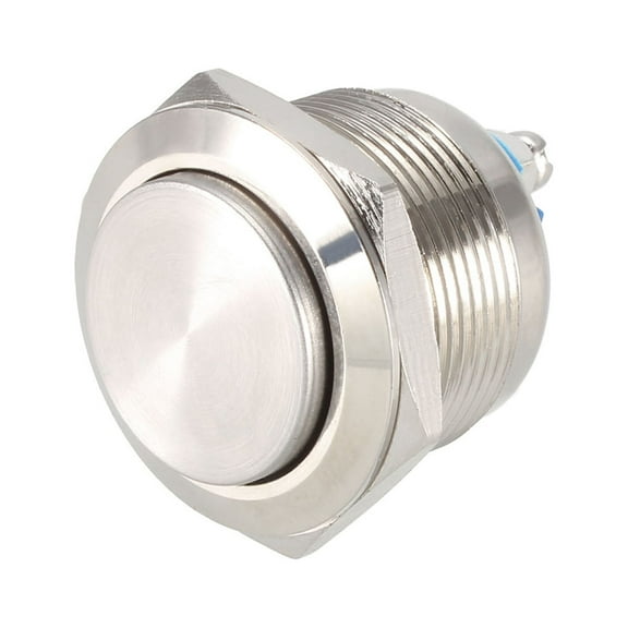 Momentary Metal Push Button Switch High Head 22mm Mounting Dia 1NO, 1pcs