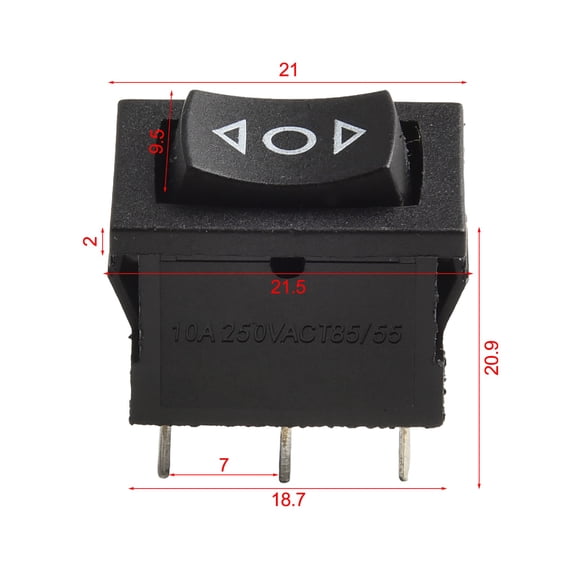 Momentary On/Off Direction Rocker Switch 3 Pin 21X15Mm 3A Diy Project