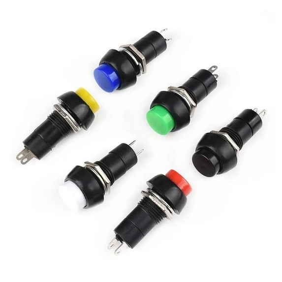Momentary Push Button Reset Switch Round DC 5A 12V - AC 1.5A 125V - 3A 250V N/O