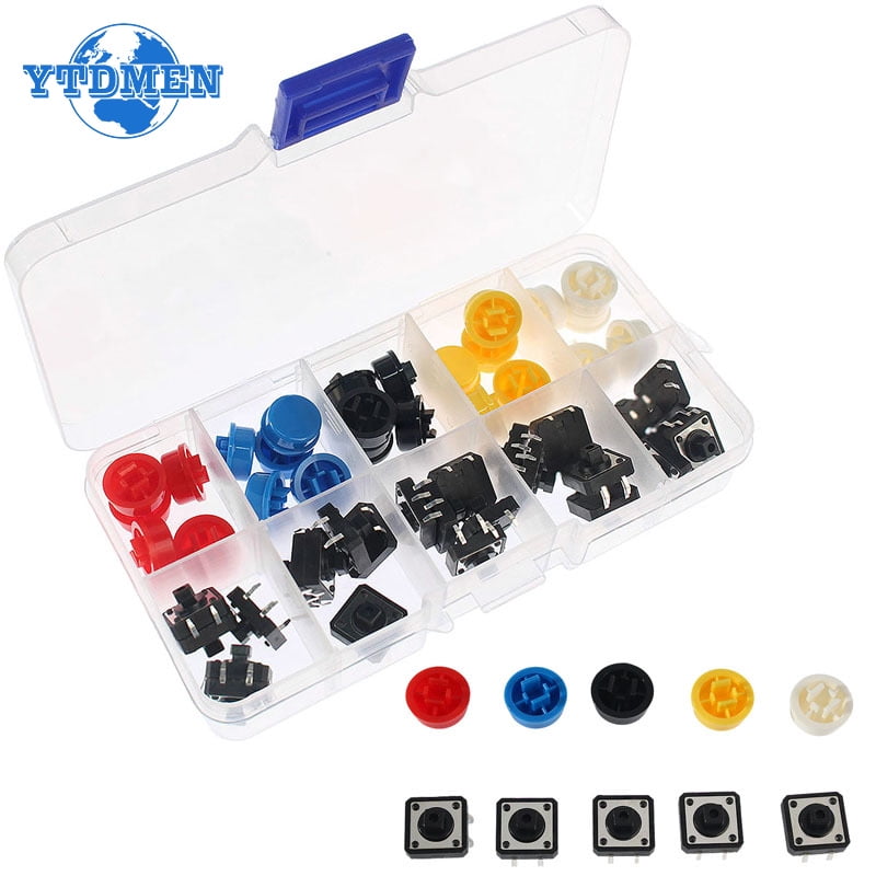 Momentary Tactile Push Button Kit 25 Sets 12x12x7.3MM Micro Switch ...