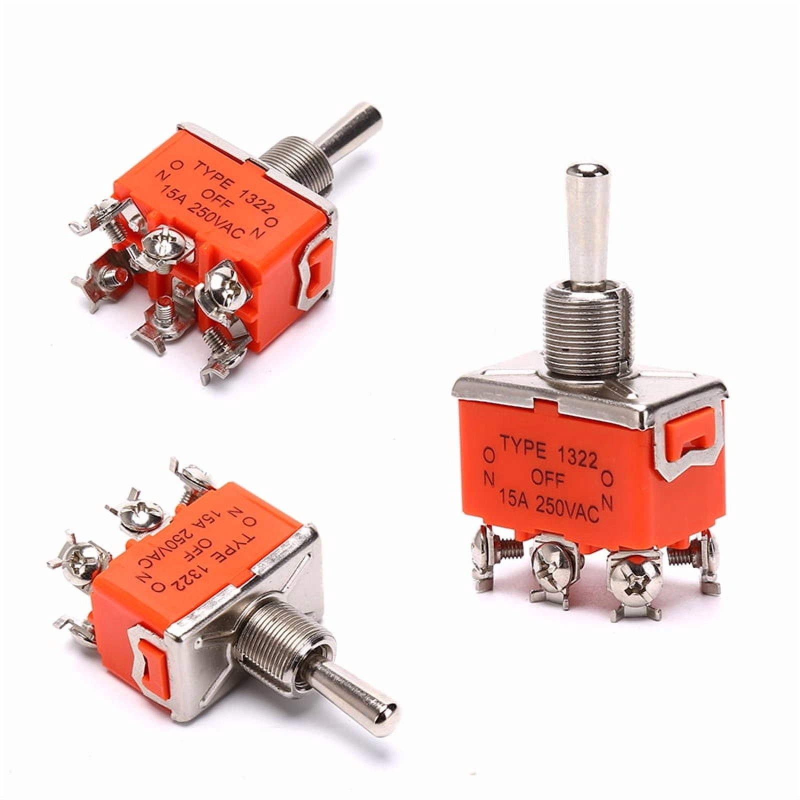 Momentary Toggle Switch (ON) OFF (ON) Spring Return 6 Pin Latching ...