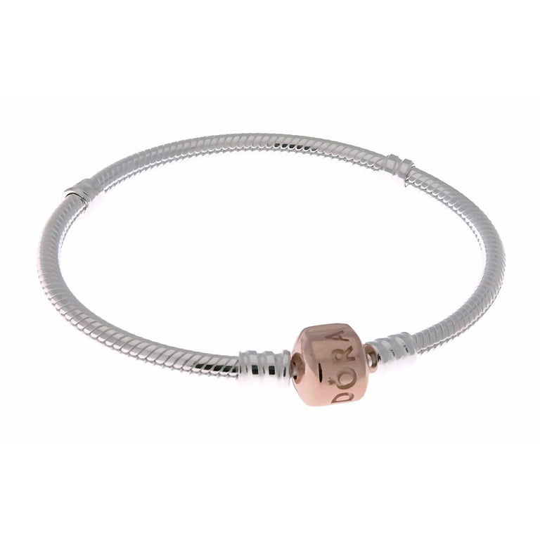 Silver Charm Bracelet with Pandora Rose Clasp