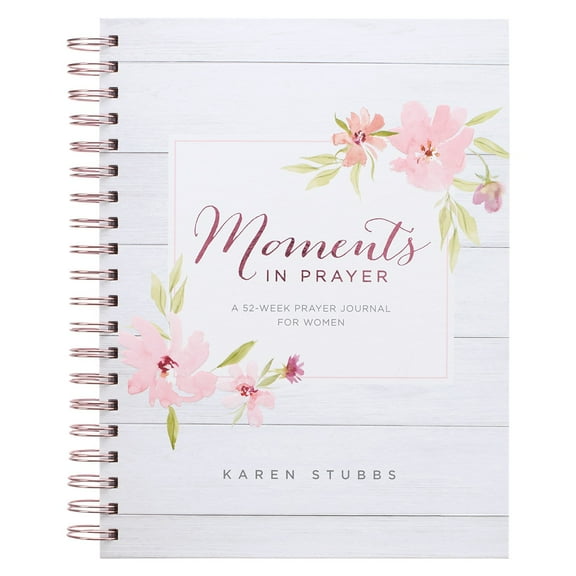 Moments in Prayer Wirebound Prompted Journal - 52 Week Prayer Journal for Women