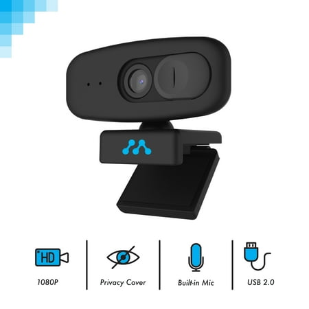 Momentum - 1080p HD Webcam with Built-in Microphone and Privacy Cover - Black
